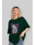 Hibiki 4 Anime Ön Baskılı Zümrüt Yeşili Oversize T-Shirt Erkek Kadın 4