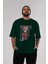 Kagura Gıntama Anime Ön Baskılı Zümrüt Yeşili Oversize T-Shirt Erkek Kadın 5