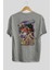 One Pıece (6) Anime Arka Baskılı Gri Oversize T-Shirt %100 Pamuk Erkek Kadın 2