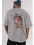 One Pıece (6) Anime Arka Baskılı Gri Oversize T-Shirt %100 Pamuk Erkek Kadın 5