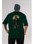 Classic Mercenary Arka Baskılı Zümrüt Yeşili Oversize T-Shirt Unisex Erkek Kadın Bisiklet Yaka 1