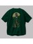 Classic Mercenary Arka Baskılı Zümrüt Yeşili Oversize T-Shirt Unisex Erkek Kadın Bisiklet Yaka 3
