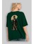 Classic Mercenary Arka Baskılı Zümrüt Yeşili Oversize T-Shirt Unisex Erkek Kadın Bisiklet Yaka 4