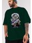 Monkey D. Luffy Gear5 Anime Ön Baskılı Zümrüt Yeşili Oversize T-Shirt Erkek Kadın 3