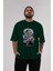 Monkey D. Luffy Gear5 Anime Ön Baskılı Zümrüt Yeşili Oversize T-Shirt Erkek Kadın 5