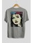 Topdoll Streetwear Arka Baskılı Gri Oversize T-Shirt Unisex Erkek Kadın Bisiklet Yaka 2