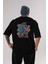 Captain America (2) Arka Baskılı Siyah Oversize T-Shirt Bisiklet Yaka Pamuk Erkek Kadın 1