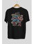 Captain America (2) Arka Baskılı Siyah Oversize T-Shirt Bisiklet Yaka Pamuk Erkek Kadın 2