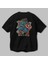 Captain America (2) Arka Baskılı Siyah Oversize T-Shirt Bisiklet Yaka Pamuk Erkek Kadın 3