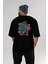 Captain America (2) Arka Baskılı Siyah Oversize T-Shirt Bisiklet Yaka Pamuk Erkek Kadın 5