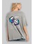 Dice Yazılı Arka Baskılı Gri Oversize T-Shirt Unisex Erkek Kadın Bisiklet Yaka 3