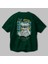 Heaven Bear Arka Baskılı Zümrüt Yeşili Oversize T-Shirt Unisex Erkek Kadın Bisiklet Yaka 3