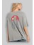 Frank Arka Baskılı Gri Oversize T-Shirt Unisex Erkek Kadın Bisiklet Yaka 3