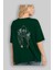 Sky Fighter Arka Baskılı Zümrüt Yeşili Oversize T-Shirt Erkek Kadın Bisiklet Yaka 4