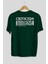Criticism Streetwear Arka Baskılı Zümrüt Yeşili Oversize T-Shirt Unisex Erkek Kadın Bisiklet Yaka 2