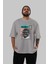 The Mummy 2 Ön Baskılı Gri Oversize T-Shirt Unisex Erkek Kadın Bisiklet Yaka 5