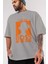 The Big Boss Ön Baskılı Gri Oversize T-Shirt Unisex Erkek Kadın Bisiklet Yaka 3