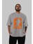 The Big Boss Ön Baskılı Gri Oversize T-Shirt Unisex Erkek Kadın Bisiklet Yaka 5