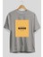 Life Is So Good Ön Baskılı Gri Oversize T-Shirt Unisex Erkek Kadın Bisiklet Yaka 2