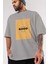 Life Is So Good Ön Baskılı Gri Oversize T-Shirt Unisex Erkek Kadın Bisiklet Yaka 3