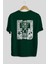 Gameboy Skull Arka Baskılı Zümrüt Yeşili Oversize T-Shirt Unisex Erkek Kadın Bisiklet Yaka 2