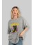 Teddy Bear Trouble Maker Ön Baskılı Gri Oversize T-Shirt Unisex Erkek Kadın Bisiklet Yaka 4