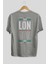 London City Yazılı Arka Baskılı Gri Oversize T-Shirt Unisex Erkek Kadın Bisiklet Yaka 2