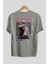 Gintoki Sakata Anime Arka Baskılı Gri Oversize T-Shirt %100 Pamuk Erkek Kadın 2