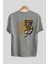Savage Brooklyn Yazılı Arka Baskılı Gri Oversize T-Shirt Unisex Erkek Kadın Bisiklet Yaka 2