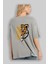 Savage Brooklyn Yazılı Arka Baskılı Gri Oversize T-Shirt Unisex Erkek Kadın Bisiklet Yaka 3