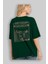 Amsterdam Arka Baskılı Zümrüt Yeşili Oversize T-Shirt Unisex Erkek Kadın Bisiklet Yaka 4
