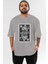 Stormtrooper Playing Ön Baskılı Gri Oversize T-Shirt Unisex Erkek Kadın Bisiklet Yaka 1