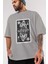 Stormtrooper Playing Ön Baskılı Gri Oversize T-Shirt Unisex Erkek Kadın Bisiklet Yaka 3