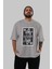 Stormtrooper Playing Ön Baskılı Gri Oversize T-Shirt Unisex Erkek Kadın Bisiklet Yaka 5