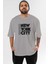 New York City Style 2 Ön Baskılı Gri Oversize T-Shirt Unisex Erkek Kadın Bisiklet Yaka 1