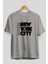 New York City Style 2 Ön Baskılı Gri Oversize T-Shirt Unisex Erkek Kadın Bisiklet Yaka 2