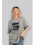 New York City Style 2 Ön Baskılı Gri Oversize T-Shirt Unisex Erkek Kadın Bisiklet Yaka 4