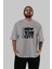 New York City Style 2 Ön Baskılı Gri Oversize T-Shirt Unisex Erkek Kadın Bisiklet Yaka 5