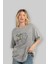 Self Love Bear Ön Baskılı Gri Oversize T-Shirt Unisex Erkek Kadın Bisiklet Yaka 4