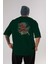 The Flash Arka Baskılı Zümrüt Yeşili Oversize T-Shirt Erkek Kadın Bisiklet Yaka 1