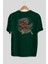 The Flash Arka Baskılı Zümrüt Yeşili Oversize T-Shirt Erkek Kadın Bisiklet Yaka 2