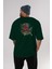 The Flash Arka Baskılı Zümrüt Yeşili Oversize T-Shirt Erkek Kadın Bisiklet Yaka 5