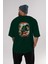 Headless Horseman Arka Baskılı Zümrüt Yeşili Oversize T-Shirt Unisex Erkek Kadın Bisiklet Yaka 5