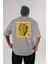 Freedom Is Not Free Arka Baskılı Gri Oversize T-Shirt Unisex Erkek Kadın Bisiklet Yaka 1