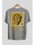 Freedom Is Not Free Arka Baskılı Gri Oversize T-Shirt Unisex Erkek Kadın Bisiklet Yaka 2