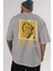 Freedom Is Not Free Arka Baskılı Gri Oversize T-Shirt Unisex Erkek Kadın Bisiklet Yaka 5