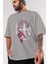 Kokushibo Anime Ön Baskılı Gri Oversize T-Shirt %100 Pamuk Erkek Kadın 3