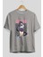 Akeno Himejima 4 Anime Ön Baskılı Gri Oversize T-Shirt %100 Pamuk Erkek Kadın 2
