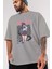 Akeno Himejima 4 Anime Ön Baskılı Gri Oversize T-Shirt %100 Pamuk Erkek Kadın 3