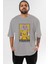 Jeff Bezos Saitama Ön Baskılı Gri Oversize T-Shirt Unisex Erkek Kadın Bisiklet Yaka 1